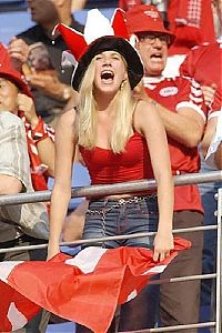 Sport and Fitness: cute football fan girls