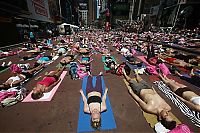 Sport and Fitness: Yoga at Times Square, New York City, United States