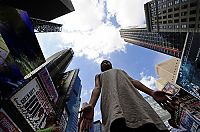 Sport and Fitness: Yoga at Times Square, New York City, United States