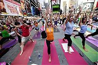 Sport and Fitness: Yoga at Times Square, New York City, United States