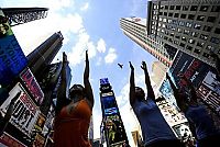 Sport and Fitness: Yoga at Times Square, New York City, United States