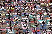 Sport and Fitness: Yoga at Times Square, New York City, United States