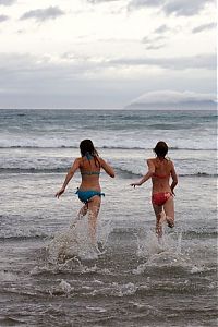 Sport and Fitness: beach girl running