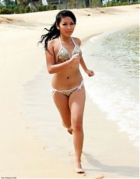 Sport and Fitness: beach girl running