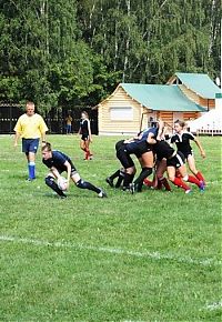 Sport and Fitness: girls playing rugby