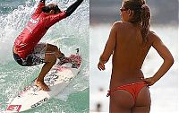 Sport and Fitness: young surfing girl