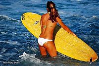 Sport and Fitness: young surfing girl