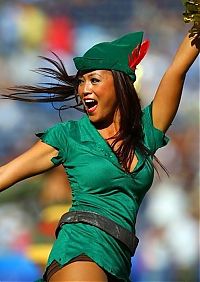 Sport and Fitness: NFL cheerleader girls in halloween costumes