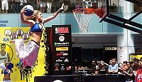 Sport and Fitness: NBA girl making a slam dunk