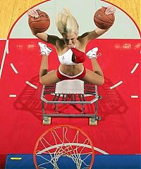 Sport and Fitness: NBA girl making a slam dunk