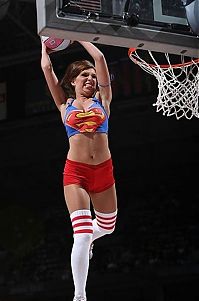 Sport and Fitness: NBA girl making a slam dunk