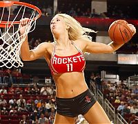 Sport and Fitness: NBA girl making a slam dunk