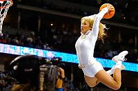 Sport and Fitness: NBA girl making a slam dunk