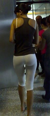 Sport and Fitness: young sport girl in tight yoga pants