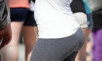 Sport and Fitness: young sport girl in tight yoga pants