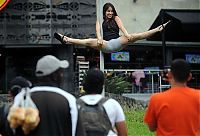 Sport and Fitness: pole dancing in the street