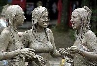 Sport and Fitness: bikini girls mud wrestling