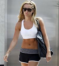 Sport and Fitness: young sport girl wearing a sports bra