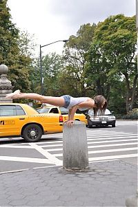 Sport and Fitness: young teen ballet girl doing flexible gymnastic exercises