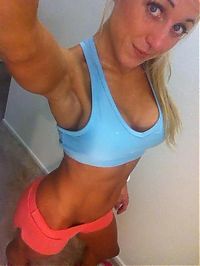 Sport and Fitness: young sport girl wearing a sports bra