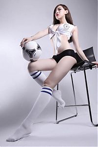 Sport and Fitness: chinese models celebrating uefa euro 2012