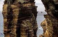 Sport and Fitness: Cliff diving, Portuguese islands of the Azores, Atlantic Ocean