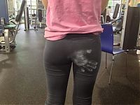 Sport and Fitness: young sport girl in tight yoga pants