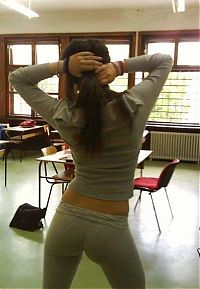 Sport and Fitness: young sport girl in tight yoga pants