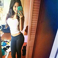 Sport and Fitness: young sport girl in tight yoga pants