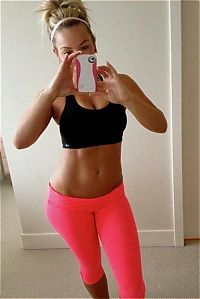 Sport and Fitness: young sport girl in tight yoga pants