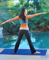 Sport and Fitness: young sport girl in tight yoga pants