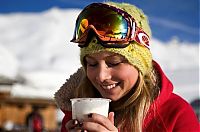 Sport and Fitness: young winter girl on snow