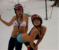 Sport and Fitness: young winter girl on snow