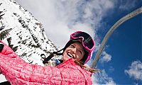 Sport and Fitness: young winter girl on snow