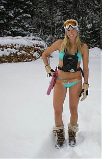 Sport and Fitness: young winter girl on snow