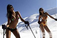 Sport and Fitness: young winter girl on snow