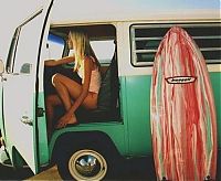 Sport and Fitness: young surfing girl