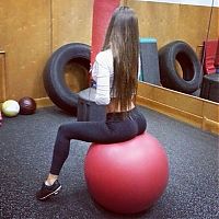 Sport and Fitness: young sport girl in tight yoga pants