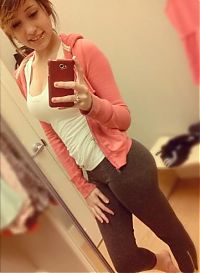 Sport and Fitness: young sport girl in tight yoga pants