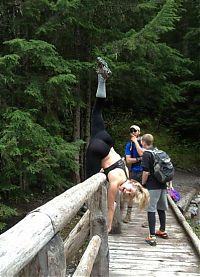 Sport and Fitness: young sport girl in tight yoga pants