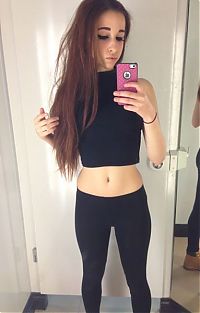 Sport and Fitness: young sport girl in tight yoga pants