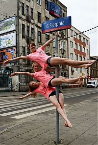 Sport and Fitness: pole dancing in the street