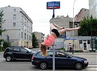 Sport and Fitness: pole dancing in the street