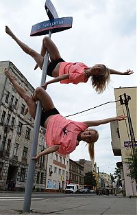 Sport and Fitness: pole dancing in the street