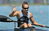 Sport and Fitness: girl with a kayak