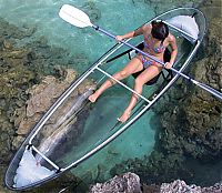 Sport and Fitness: girl with a kayak