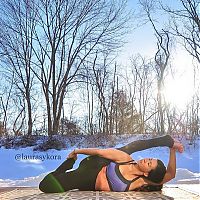 Sport and Fitness: Laura Sykora Kasperzak, girl practicing yoga poses