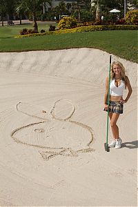 Sport and Fitness: girl playing golf