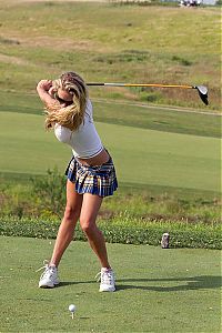Sport and Fitness: girl playing golf