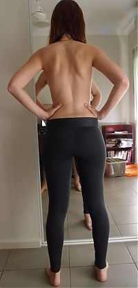 Sport and Fitness: young sport girl in tight yoga pants